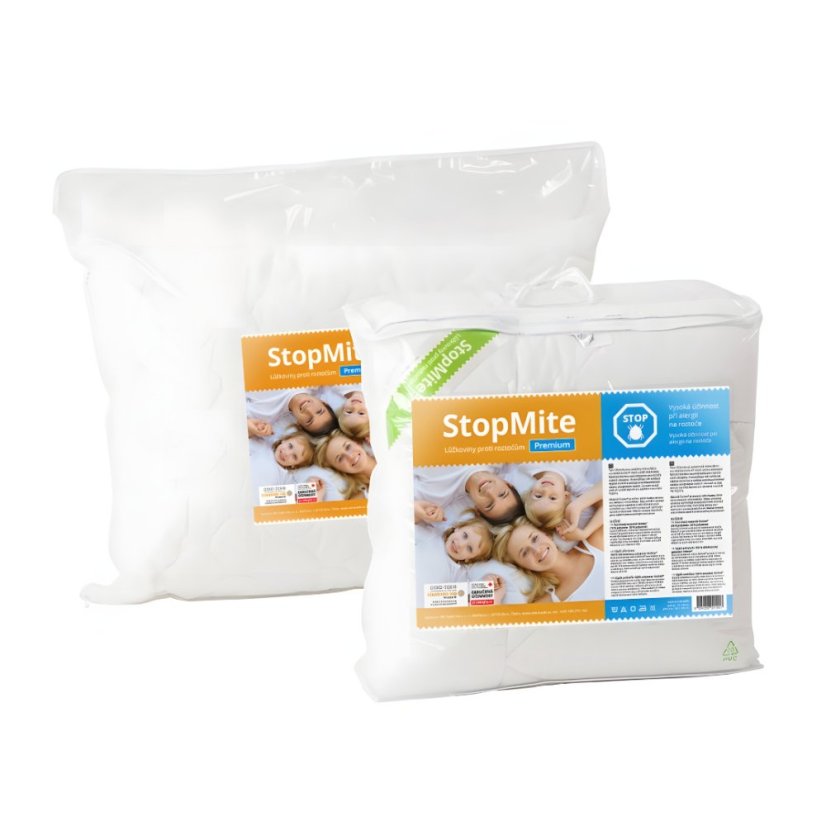 StopMite Premium Sada polštář + přikrývka – 70 × 90 cm, 140 × 200 cm