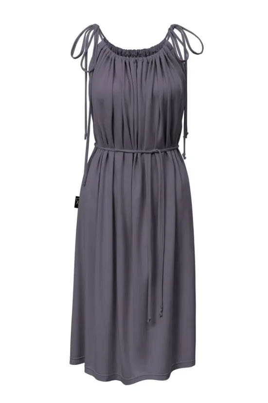 Šaty řasené - Barva: Purpurová