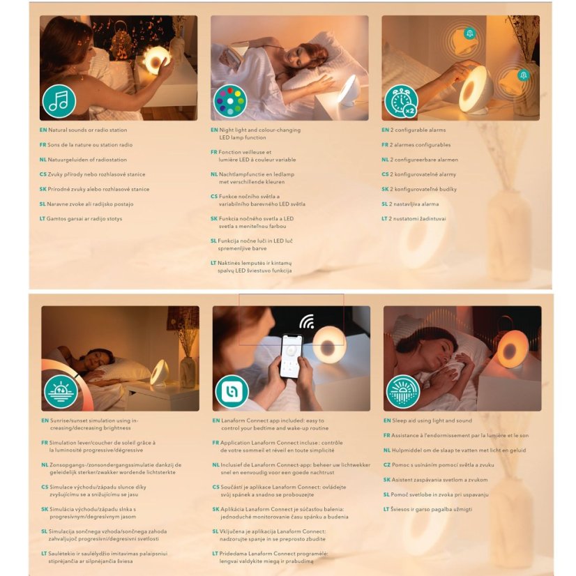 Simulátor východu a západu slunce Lanaform WL-100C