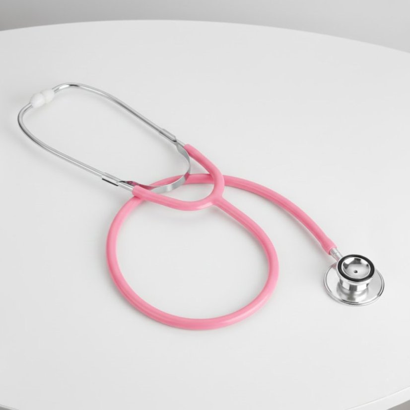 Dvouhlavý stetoskop PELO F30 Duo růžový