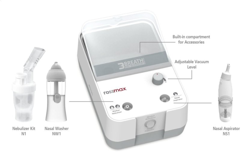 Kompresorový inhalátor Rossmax NK1000 3v1